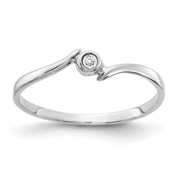 Kazi Luxury 14k White Gold Polished AA Diamond Ring